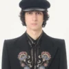 Veste brodée à ceinture en laine grain de poudre Valentino Veste brodée à ceinture en laine grain de poudre Valentino