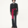 Veste brodée Valentino avec ceinture en gabardine de laine avec VGold Veste brodée Valentino avec ceinture en gabardine de laine avec VGold