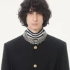 Veste brodée Valentino avec ceinture en gabardine de laine avec VGold Veste brodée Valentino avec ceinture en gabardine de laine avec VGold