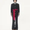 Veste brodée Valentino avec ceinture en gabardine de laine avec VGold Veste brodée Valentino avec ceinture en gabardine de laine avec VGold