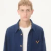 Veste chemise en gabardine de coton Valentino avec VGold Veste chemise en gabardine de coton Valentino avec VGold