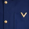 Veste chemise en gabardine de coton Valentino avec VGold Veste chemise en gabardine de coton Valentino avec VGold