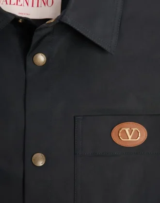 Veste chemise en nylon avec patch VLogo