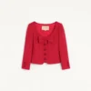 Veste courte en tweed de laine uni Veste courte en tweed de laine uni