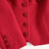 Veste courte en tweed de laine uni Veste courte en tweed de laine uni