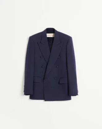 Veste croisée en gabardine de laine