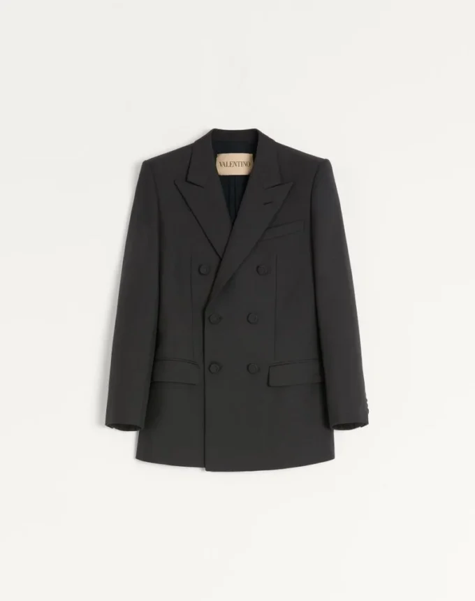 Veste croisée en gabardine de laine Valentino Veste croisée en gabardine de laine Valentino