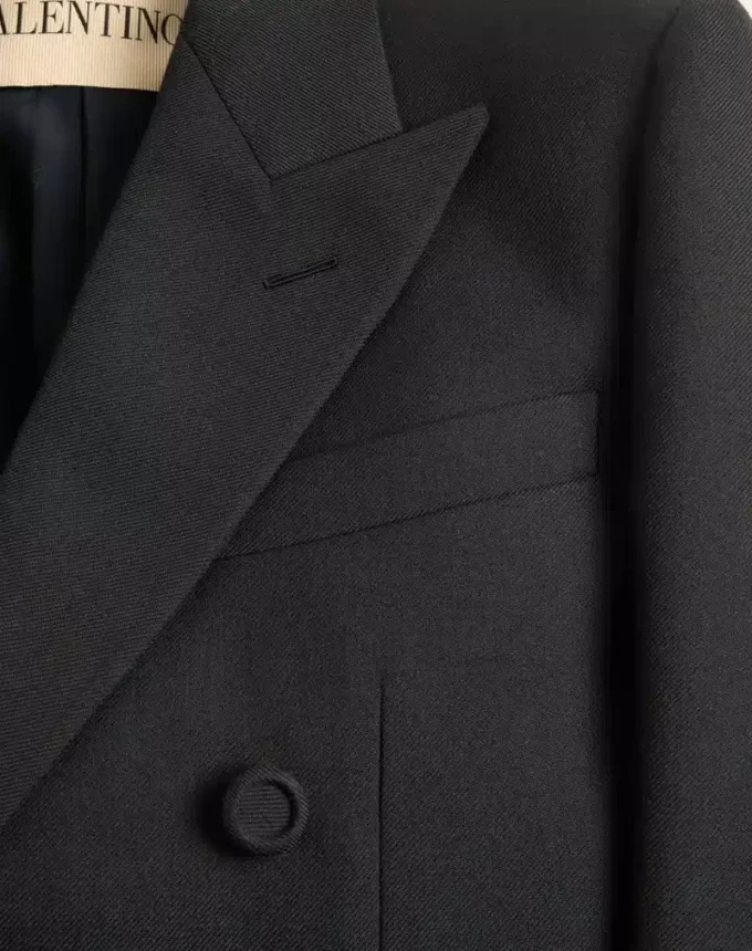 Veste croisée en gabardine de laine Valentino Veste croisée en gabardine de laine Valentino