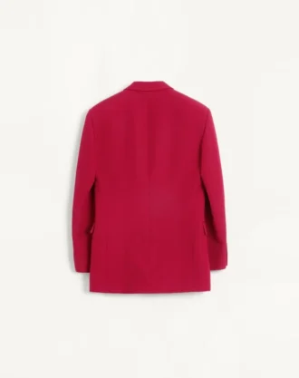 Veste croisée en laine grain de poudre
