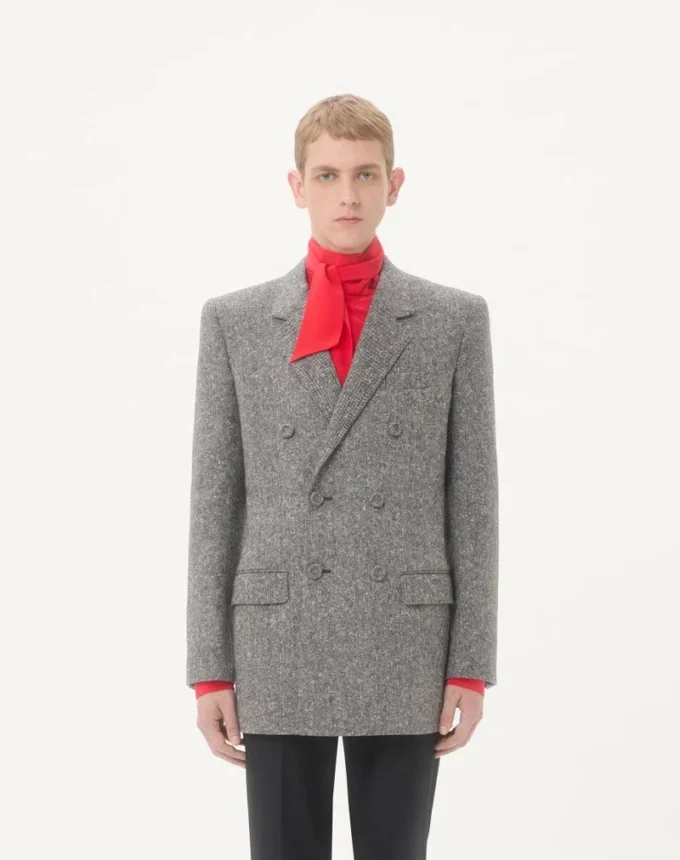 Veste croisée Valentino en laine natté boutonnée Veste croisée Valentino en laine natté boutonnée