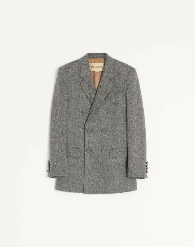 Veste croisée Valentino en laine natté boutonnée Veste croisée Valentino en laine natté boutonnée