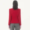 Veste en crêpe de laine avec nœud contrasté Veste en crêpe de laine avec nœud contrasté