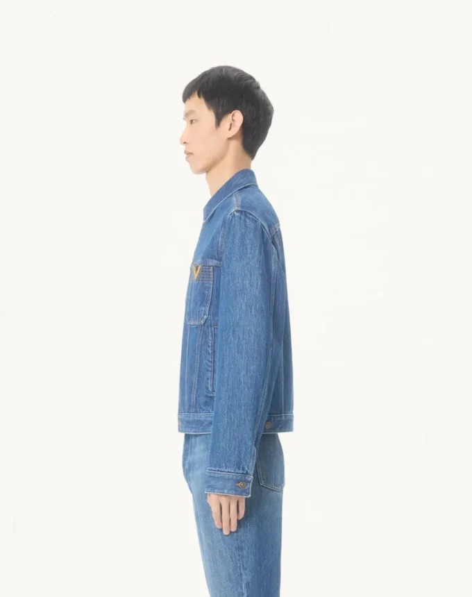 Veste en denim Valentino avec VGold Veste en denim Valentino avec VGold
