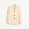 Veste en gabardine de laine à simple boutonnage Veste en gabardine de laine à simple boutonnage