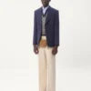 Veste en gabardine de laine à simple boutonnage Veste en gabardine de laine à simple boutonnage