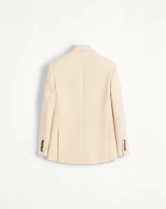 Veste en gabardine de laine à simple boutonnage