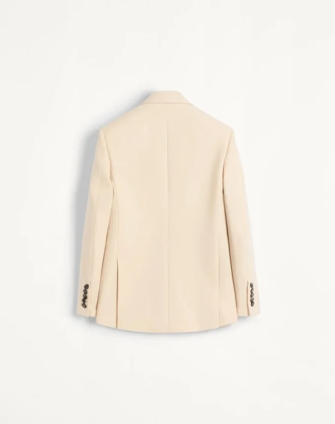 Veste en gabardine de laine à simple boutonnage Veste en gabardine de laine à simple boutonnage