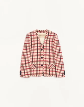 Veste en laine à carreaux