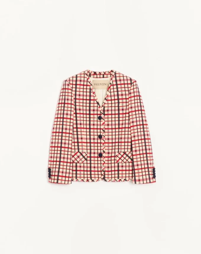 Veste en laine à carreaux Veste en laine à carreaux