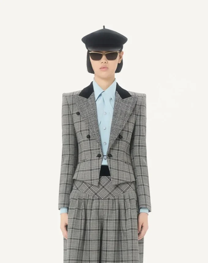 Veste en laine à carreaux Veste en laine à carreaux