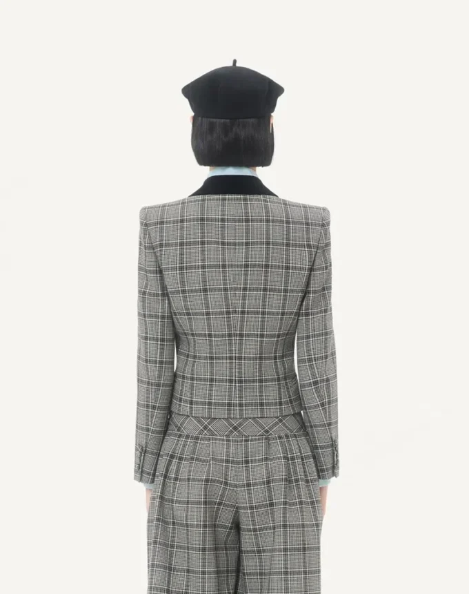 Veste en laine à carreaux Veste en laine à carreaux