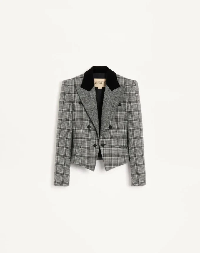Veste en laine à carreaux Veste en laine à carreaux