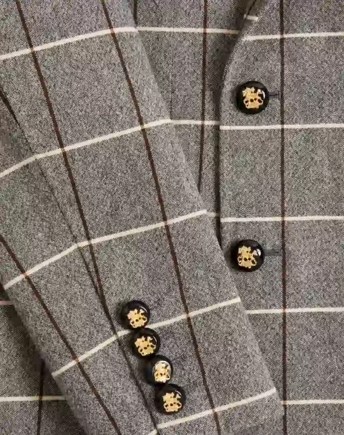 Veste en laine à double boutonnage Valentino à motif à carreaux Veste en laine à double boutonnage Valentino à motif à carreaux