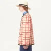 Veste en laine mélangée à motif à carreaux en V Veste en laine mélangée à motif à carreaux en V
