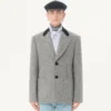 Veste en laine à simple boutonnage et motif chevron Valentino Veste en laine à simple boutonnage et motif chevron Valentino