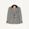 Veste en laine à simple boutonnage et motif chevron Valentino Veste en laine à simple boutonnage et motif chevron Valentino