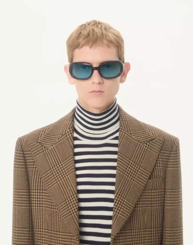 Veste en laine à simple boutonnage et motif Glen Plaid Valentino Veste en laine à simple boutonnage et motif Glen Plaid Valentino