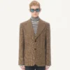 Veste en laine à simple boutonnage et motif Glen Plaid Valentino Veste en laine à simple boutonnage et motif Glen Plaid Valentino