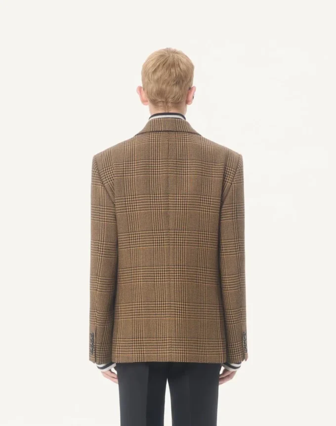 Veste en laine à simple boutonnage et motif Glen Plaid Valentino Veste en laine à simple boutonnage et motif Glen Plaid Valentino