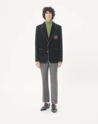 Veste en laine à simple boutonnage Valentino avec patch Valentino