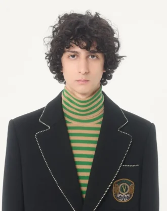 Veste en laine à simple boutonnage Valentino avec patch Valentino