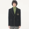 Veste en laine à simple boutonnage Valentino avec patch Valentino Veste en laine à simple boutonnage Valentino avec patch Valentino