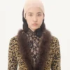 Veste en maille lurex jacquard à imprimé animalier Veste en maille lurex jacquard à imprimé animalier