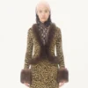 Veste en maille lurex jacquard à imprimé animalier Veste en maille lurex jacquard à imprimé animalier