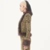 Veste en maille lurex jacquard à imprimé animalier Veste en maille lurex jacquard à imprimé animalier
