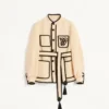 Veste en soie et toile de jute avec broderie VG Veste en soie et toile de jute avec broderie VG