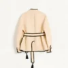 Veste en soie et toile de jute avec broderie VG Veste en soie et toile de jute avec broderie VG