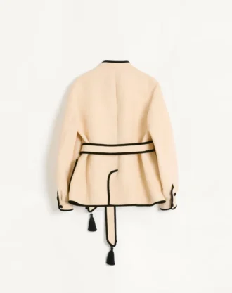 Veste en soie et toile de jute avec broderie VG