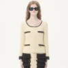 Veste en tweed de laine uni Veste en tweed de laine uni