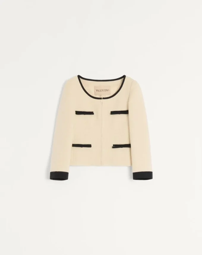 Veste en tweed de laine uni Veste en tweed de laine uni