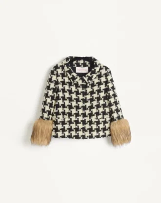 Veste en tweed pied-de-poule macro Veste en tweed pied-de-poule macro