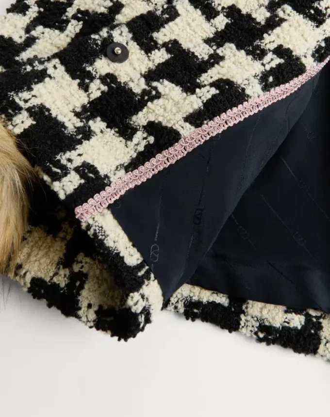Veste en tweed pied-de-poule macro Veste en tweed pied-de-poule macro