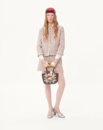 Veste en tweed à rubans brodés Veste en tweed à rubans brodés