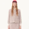 Veste en tweed à rubans brodés Veste en tweed à rubans brodés