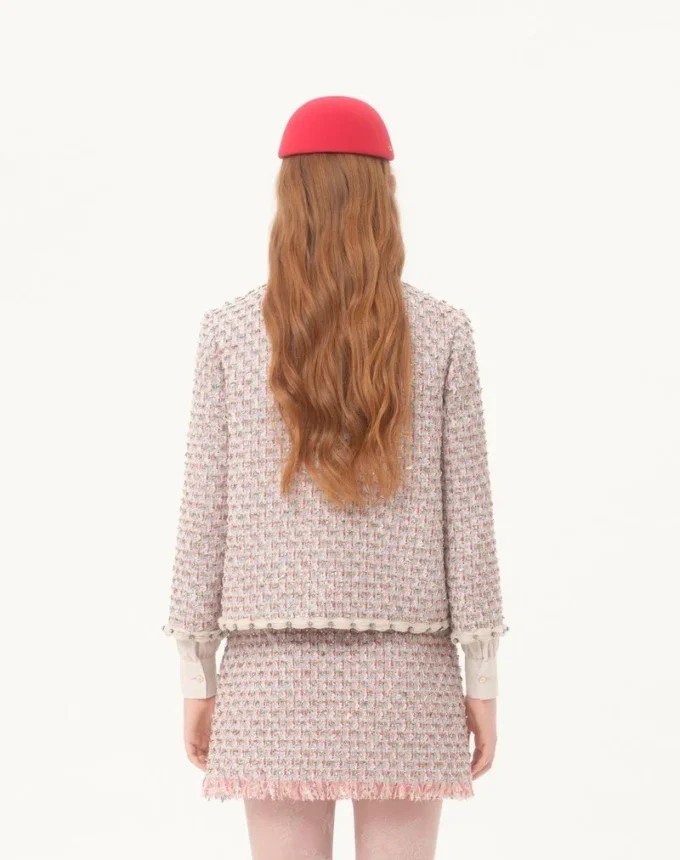 Veste en tweed à rubans brodés Veste en tweed à rubans brodés