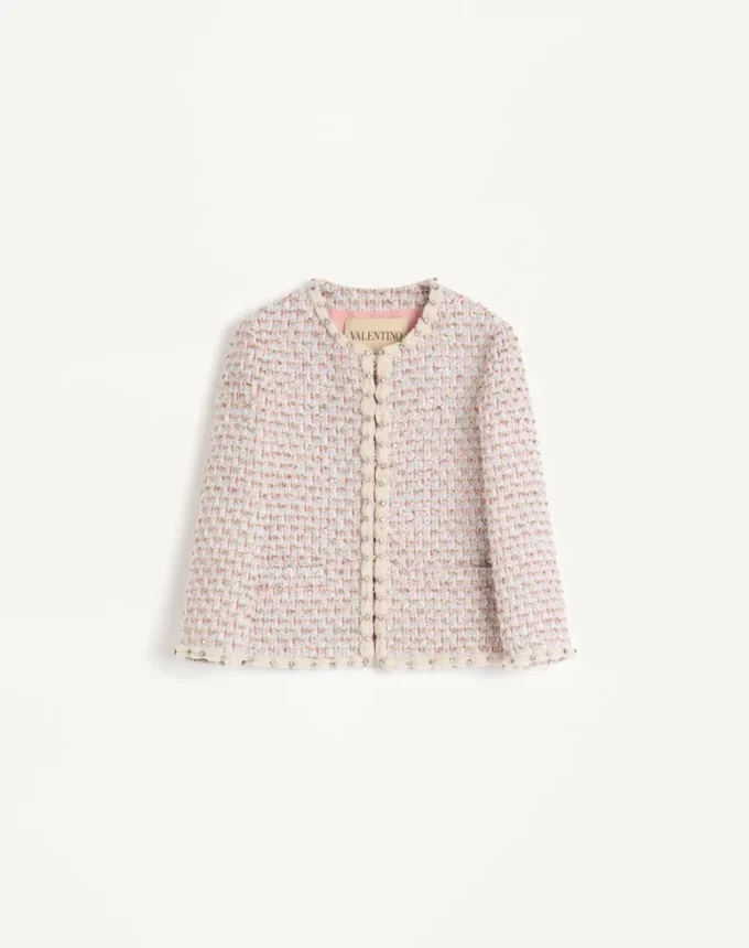 Veste en tweed à rubans brodés Veste en tweed à rubans brodés